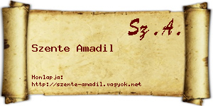 Szente Amadil névjegykártya